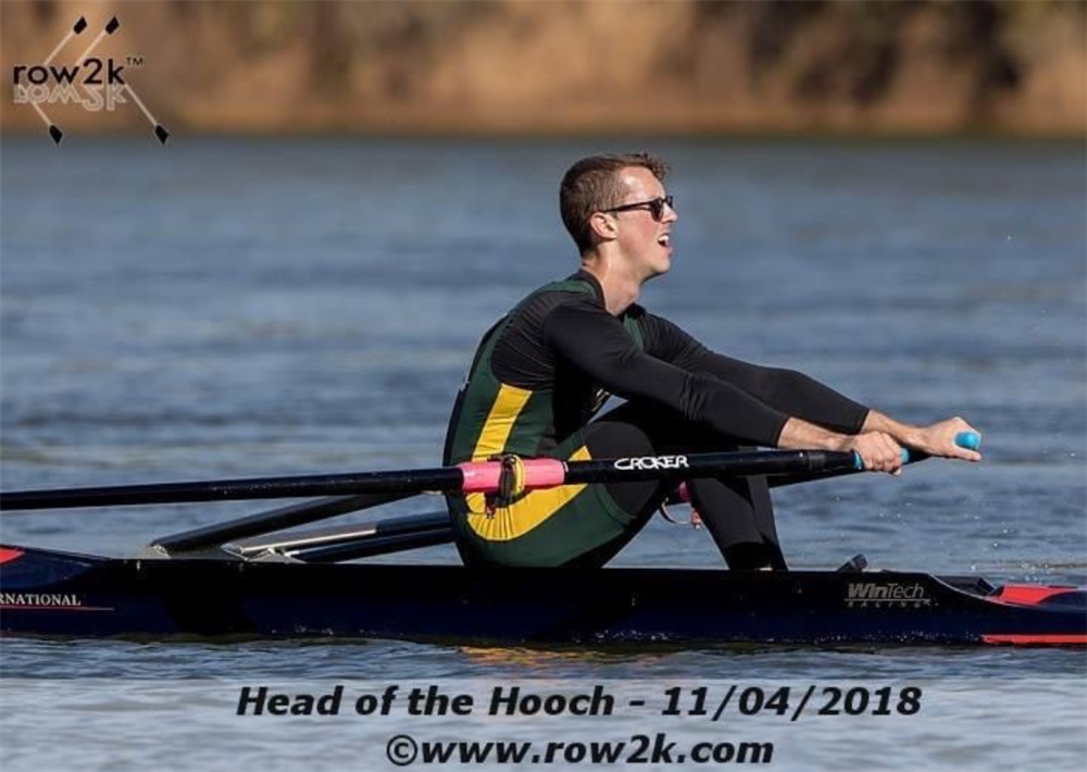 TACO Seating Product Design Engineer Matt Freeburg at the 2018 Head of the Hooch Regatta in Chattanooga, Tenn.